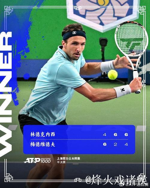 林德克内希2-1击败梅德韦杰夫 首进大师赛决赛 林德克内希2-1击败梅德韦杰夫 首进大师赛决赛